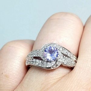 Tanzanite Diamond 10kt White Gold ring